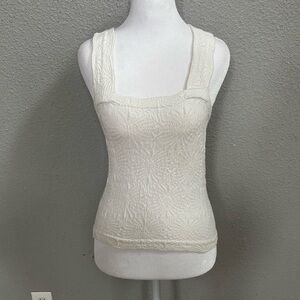 Pink Republic Cream Textured Tank Top